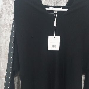 Sioni Black Sweater with Silver Accents